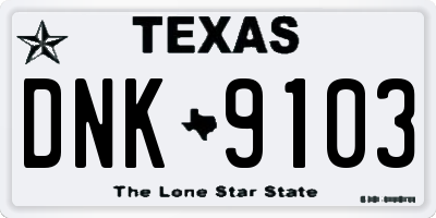 TX license plate DNK9103