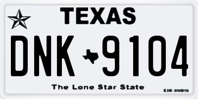 TX license plate DNK9104