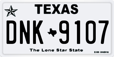 TX license plate DNK9107