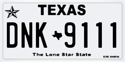 TX license plate DNK9111