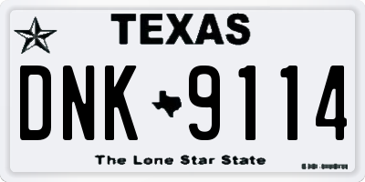 TX license plate DNK9114