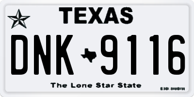 TX license plate DNK9116