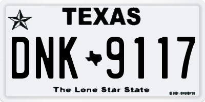 TX license plate DNK9117