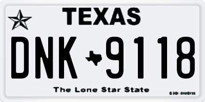 TX license plate DNK9118