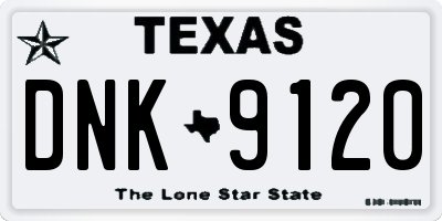 TX license plate DNK9120
