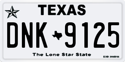 TX license plate DNK9125