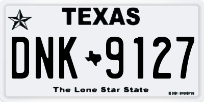 TX license plate DNK9127