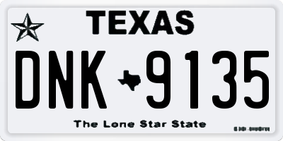 TX license plate DNK9135