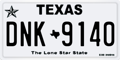 TX license plate DNK9140