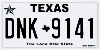 TX license plate DNK9141