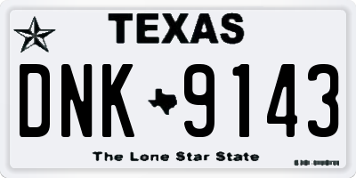TX license plate DNK9143