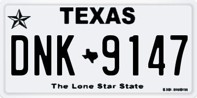 TX license plate DNK9147