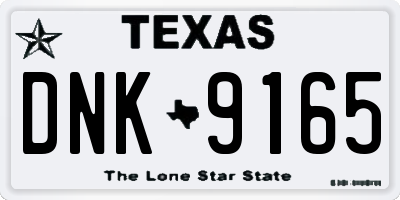 TX license plate DNK9165
