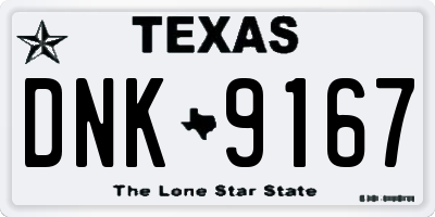 TX license plate DNK9167