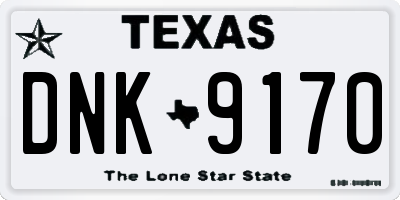 TX license plate DNK9170