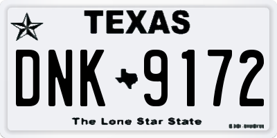 TX license plate DNK9172