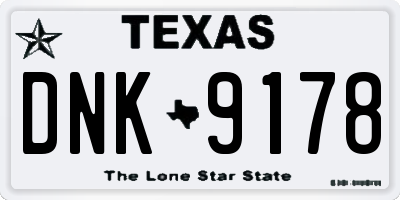 TX license plate DNK9178