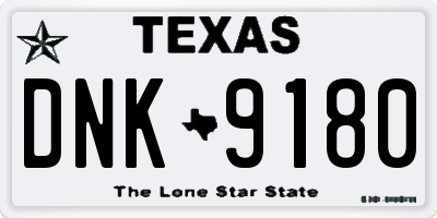 TX license plate DNK9180