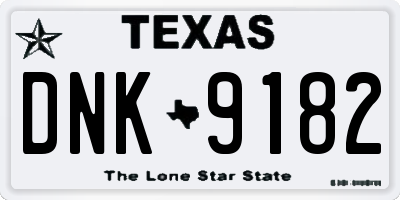 TX license plate DNK9182