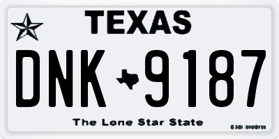 TX license plate DNK9187