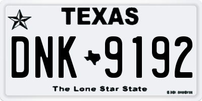 TX license plate DNK9192