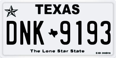TX license plate DNK9193
