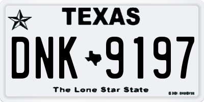 TX license plate DNK9197