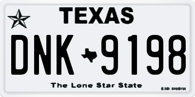 TX license plate DNK9198