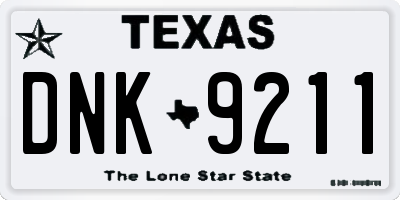 TX license plate DNK9211