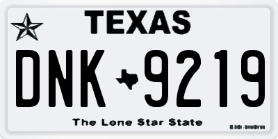 TX license plate DNK9219