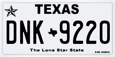 TX license plate DNK9220