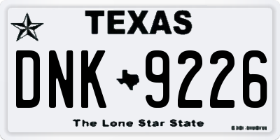 TX license plate DNK9226