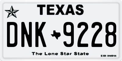 TX license plate DNK9228