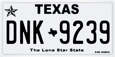 TX license plate DNK9239
