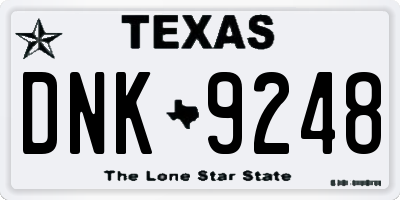 TX license plate DNK9248