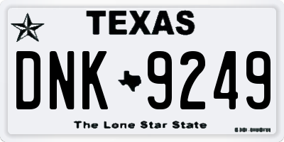 TX license plate DNK9249
