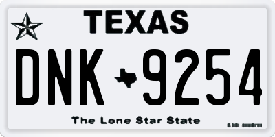 TX license plate DNK9254