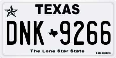 TX license plate DNK9266