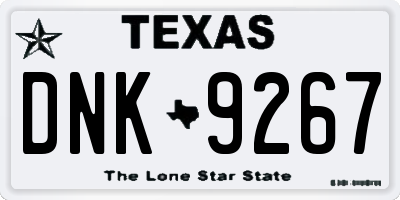 TX license plate DNK9267