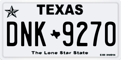 TX license plate DNK9270