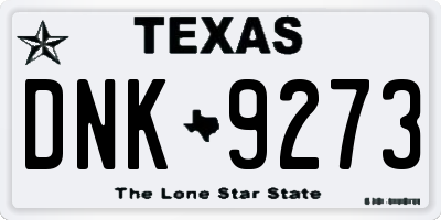 TX license plate DNK9273