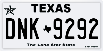 TX license plate DNK9292