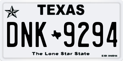 TX license plate DNK9294
