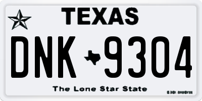 TX license plate DNK9304