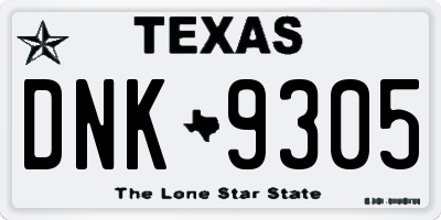 TX license plate DNK9305