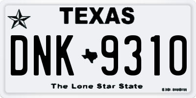 TX license plate DNK9310