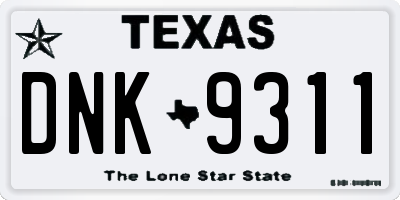 TX license plate DNK9311