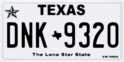 TX license plate DNK9320