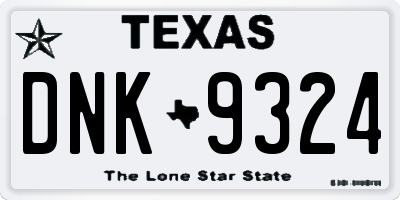 TX license plate DNK9324