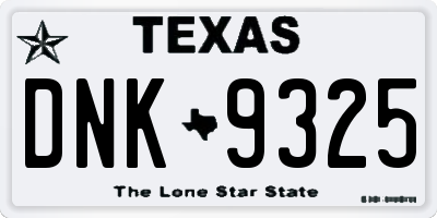 TX license plate DNK9325